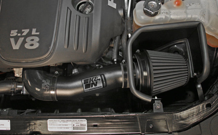 K&N Dodge/Chrysler 5.7/6.1L V8 Black Performance Intake Kit - Bull Strap