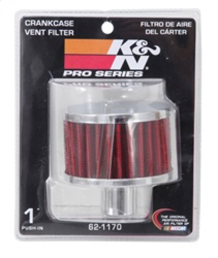 K&N Filter 1in Vent  3in Diameter 2in Height - Bull Strap
