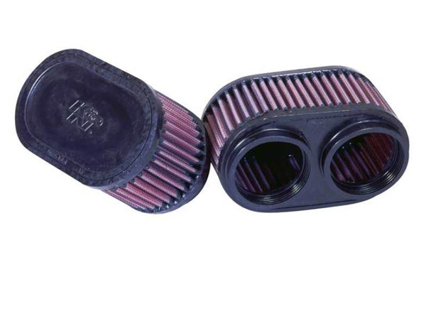K&N Filter Universal Filter 2 3/4 inch Dual Flange GSXR Oval (2/Box) - Bull Strap
