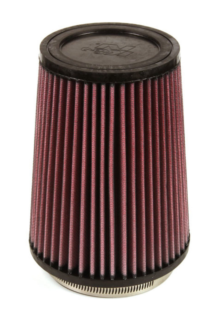 K&N Filter Universal Rubber Filter 4 inch Flange 5 3/8 inch Base 4 3/8 inch Top 7 inch Height - Bull Strap