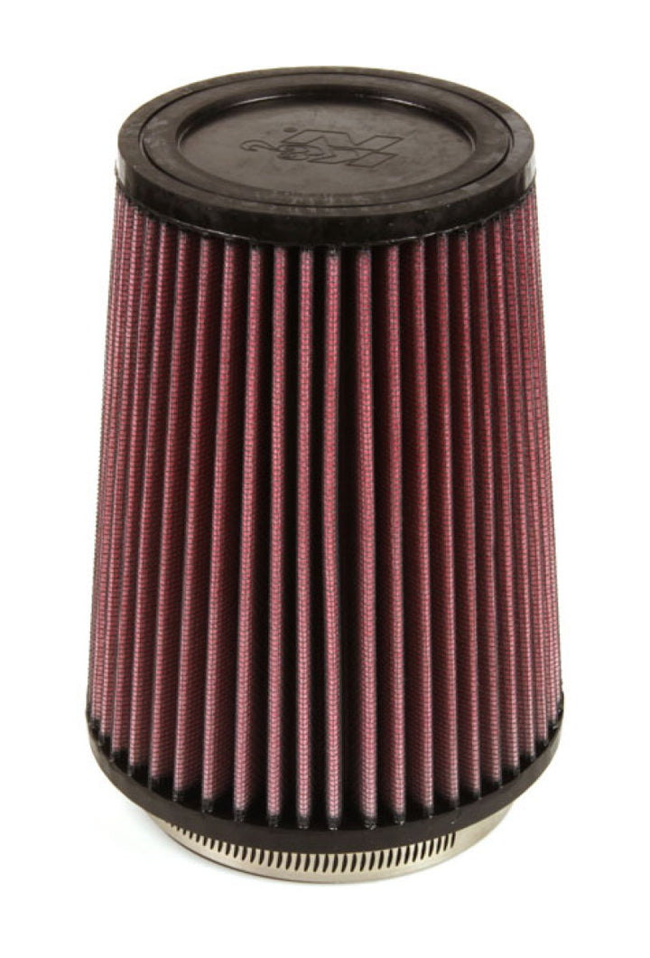 K&N Filter Universal Rubber Filter 4 inch Flange 5 3/8 inch Base 4 3/8 inch Top 7 inch Height - Bull Strap