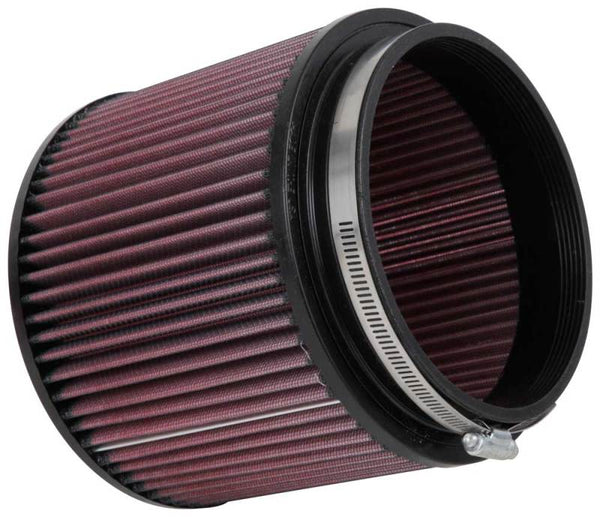 K&N Filter Universal Rubber Filter - Round Straight 3.5in Base OD x 3.5in Top OD x 5in H - Bull Strap
