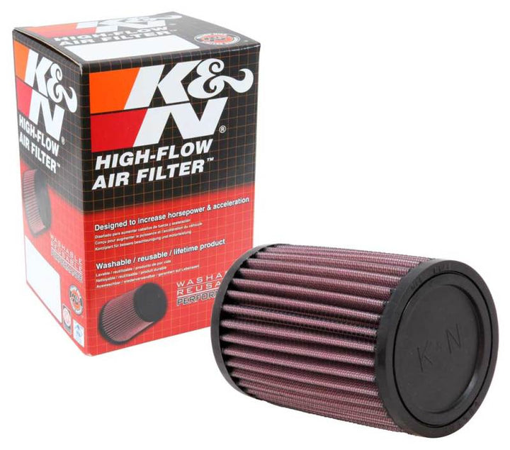 K&N Filter Universal Rubber Filter - Round Straight 3.5in Base OD x 3.5in Top OD x 5in H - Bull Strap