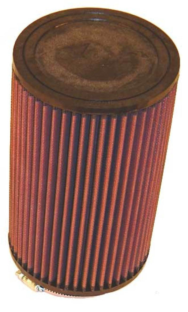 K&N Filter Universal Rubber Filter Round Straight 3.5in Flange ID x 5in OD x 8.5in H - Bull Strap