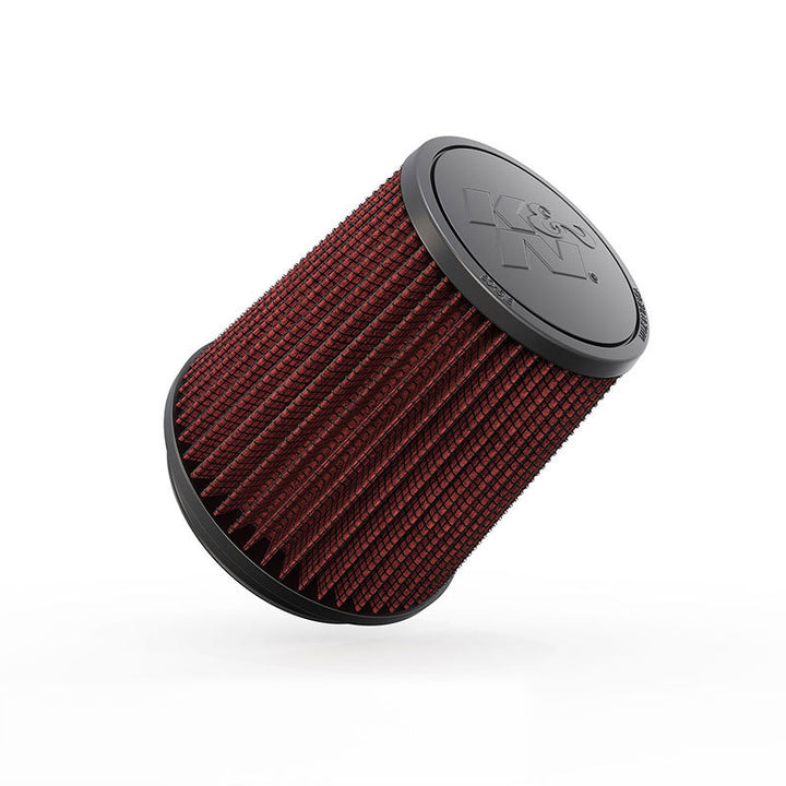 K&N Filter Universal Rubber Filter Round Tapered 4.5in  Flange 5.875in Base 4.5 inch Top 6in  Height - Bull Strap