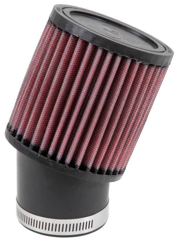 K&N Filter Universal Rubber Round Straight Filter 20 Deg Angled 2-7/16in Flange 3-3/4in OD 4in H - Bull Strap