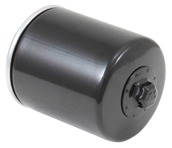 K&N Harley Davidson / Buell 3in OD x 4.063in H Black Oil Filter - Bull Strap