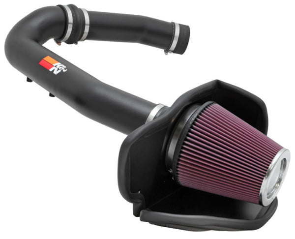 K&N High Flow Performance Intake Kit 11 Jeep Grand Cherokee 3.6L V6 / 11 Dodge Durango 3.6L V6 - Bull Strap