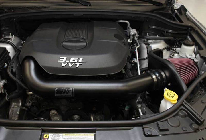 K&N High Flow Performance Intake Kit 11 Jeep Grand Cherokee 3.6L V6 / 11 Dodge Durango 3.6L V6 - Bull Strap