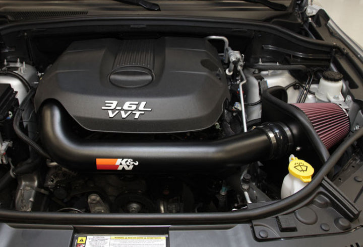 K&N High Flow Performance Intake Kit 11 Jeep Grand Cherokee 3.6L V6 / 11 Dodge Durango 3.6L V6 - Bull Strap