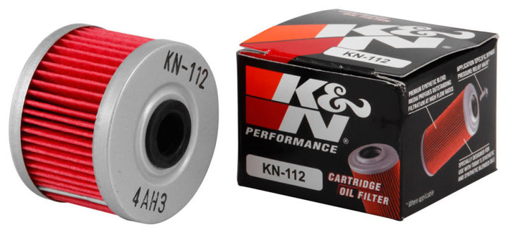 K&N Honda/Kawasaki/Polaris/Suzuki 1.969in OD x .469in ID x 1.438in H Oil Filter - Bull Strap