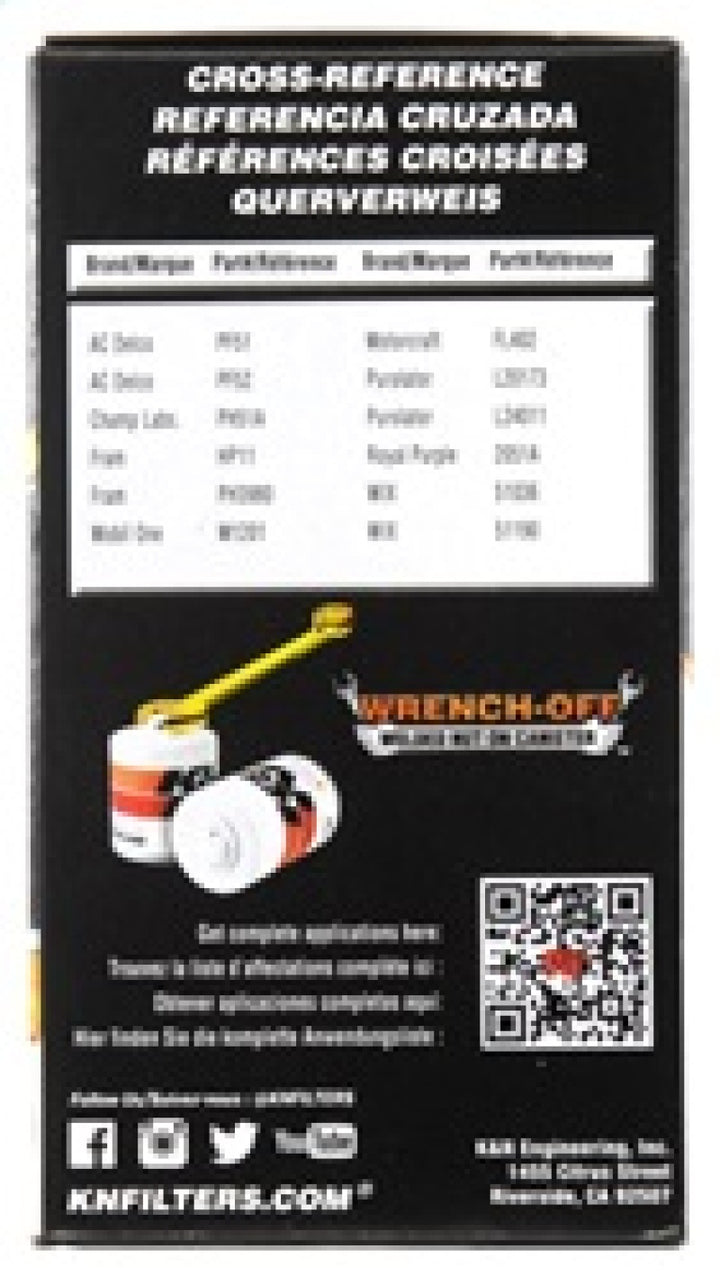 K&N Oil Filter OIL FILTER; AUTOMOTIVE - Bull Strap
