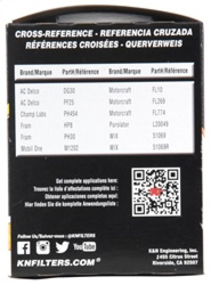 K&N Oil Filter OIL FILTER; AUTOMOTIVE - Bull Strap