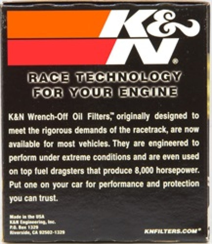 K&N Oil Filter OIL FILTER; AUTOMOTIVE - Bull Strap