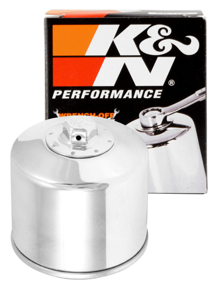 K&N Oil Filter Powersports Canister Chrome - Bull Strap