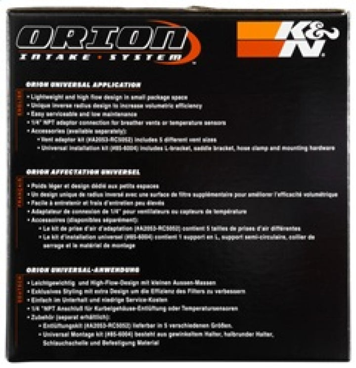 K&N Orion Universal Air Cleaner Assembly - Bull Strap