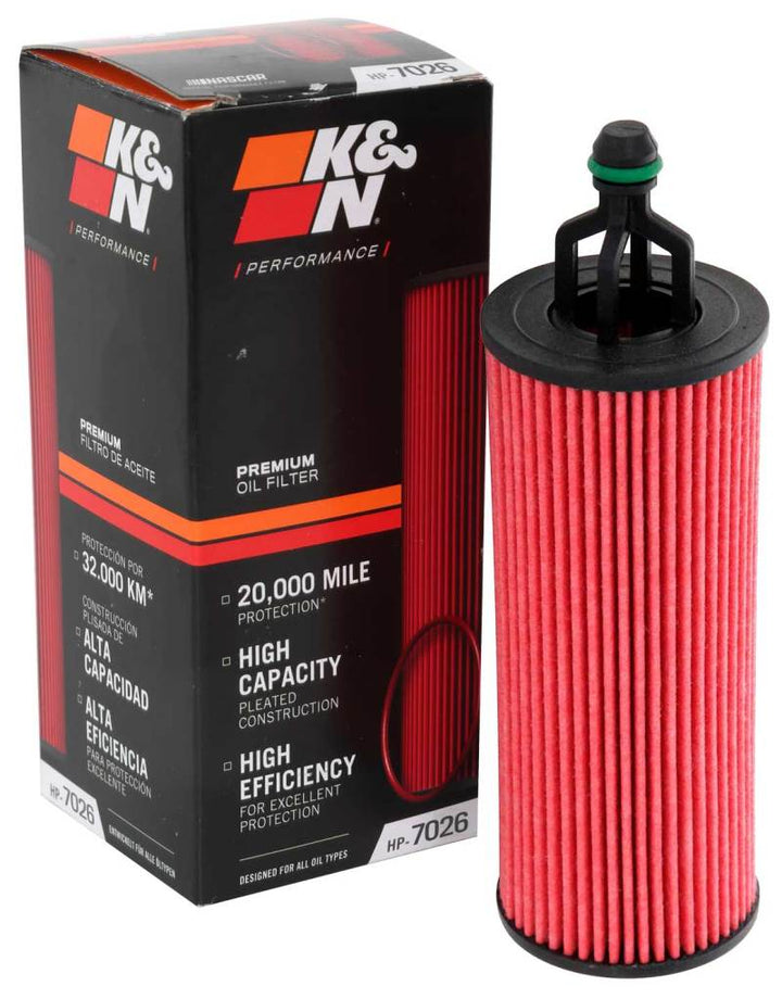K&N Performance Oil Filter for 14-17 Dodge Durango 3.6L / 14-17 Jeep Grand Cherokee 3.6L - Bull Strap