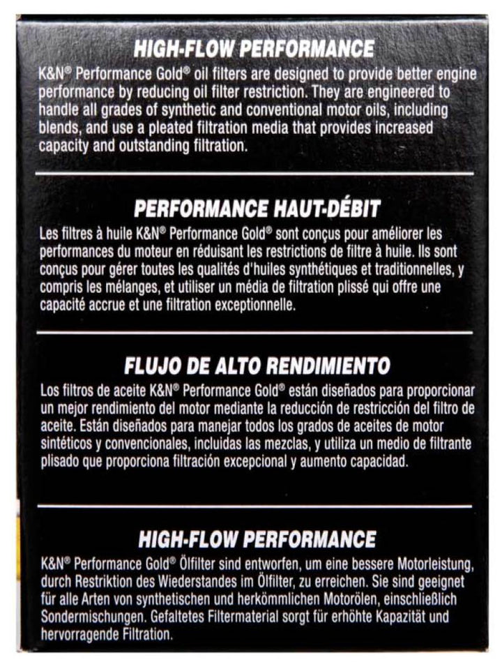 K&N Performance Oil Filter for 15-16 Hyundai Genesis Sedan 3.8L V6 - Bull Strap