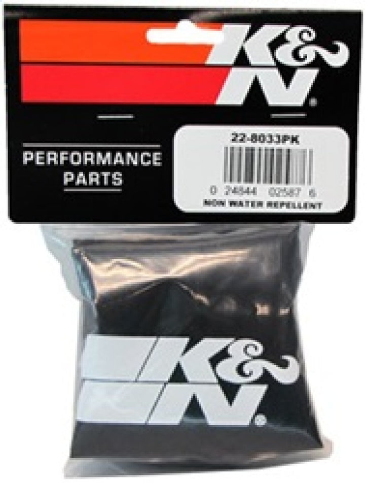 K&N PreCharger Tapered Air Filter Wrap Black 6in Height / 6in Diameter - Bull Strap