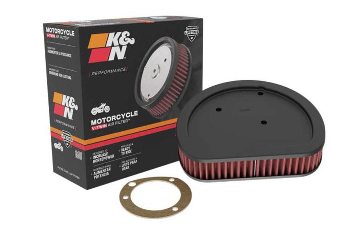 K&N Replacement Air Filter 1.625in H for Harley Davidson - Bull Strap