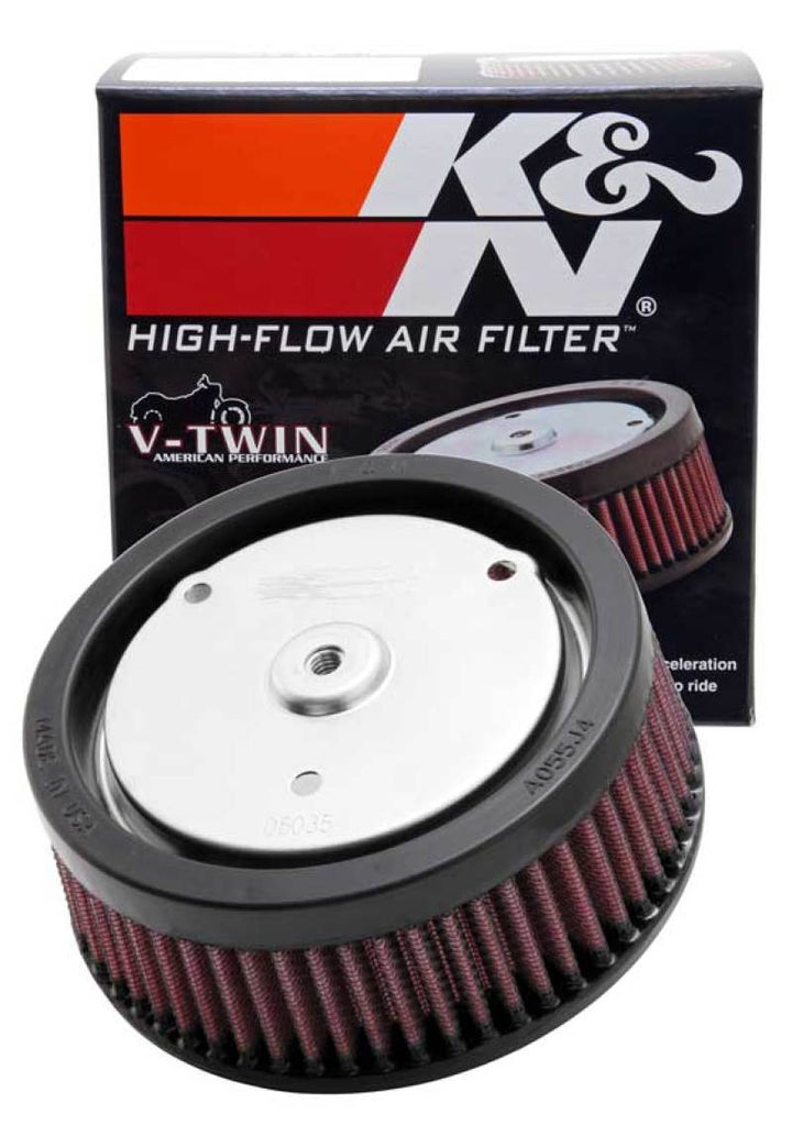 K&N Replacement Air Filter 5.5in Top OD x 6in Base OD x 2.313in H for Harley Davidson - Bull Strap