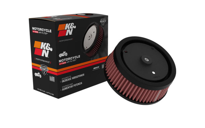 K&N Replacement Air Filter 5.5in Top OD x 6in Base OD x 2.313in H for Harley Davidson - Bull Strap