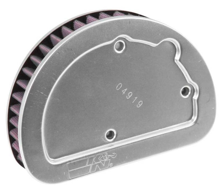 K&N Replacement Unique Air Filter 6.625in L x 4.75in W x 1.625in H with 1 Flange for Harley Davidson - Bull Strap