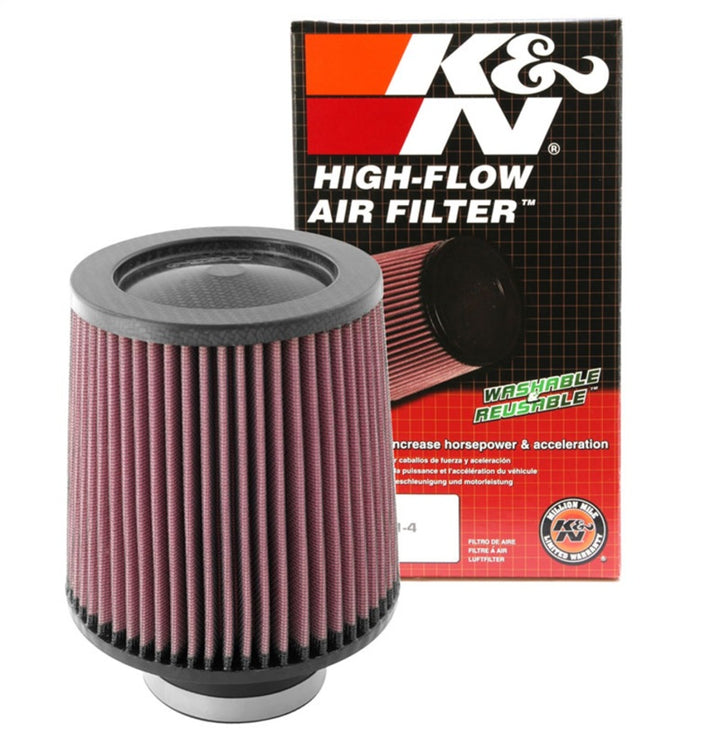 K&N Round Tapered Universal Air Filter 3 inch Flange 6 inch Base 5 inch Top 6 inch Height - Bull Strap