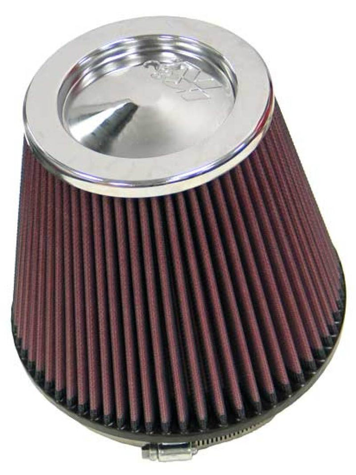 K&N Round Tapered Universal Air Filter 6in Flange ID x 7.5in Base OD x 5in Top OD x 6.5in Height - Bull Strap
