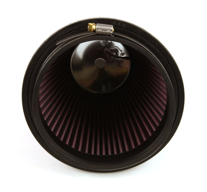 K&N Round Tapered Universal Air Filter 6in Flange ID x 7.5in Base OD x 5in Top OD x 6.5in Height - Bull Strap