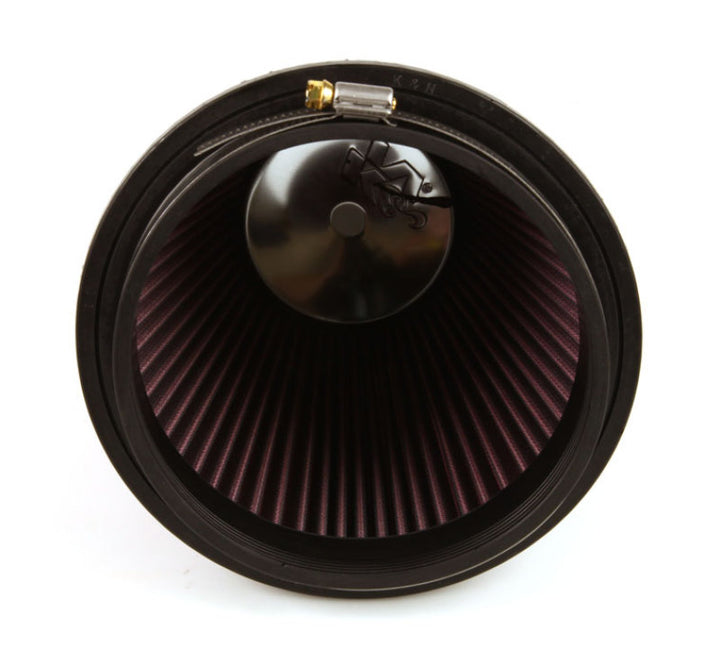 K&N Round Tapered Universal Air Filter 6in Flange ID x 7.5in Base OD x 5in Top OD x 6.5in Height - Bull Strap