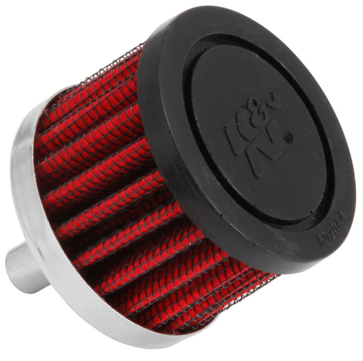 K&N Steel Base Crankcase Vent Filter 0.375in Vent OD x 2in OD x 1.5in Height - Bull Strap