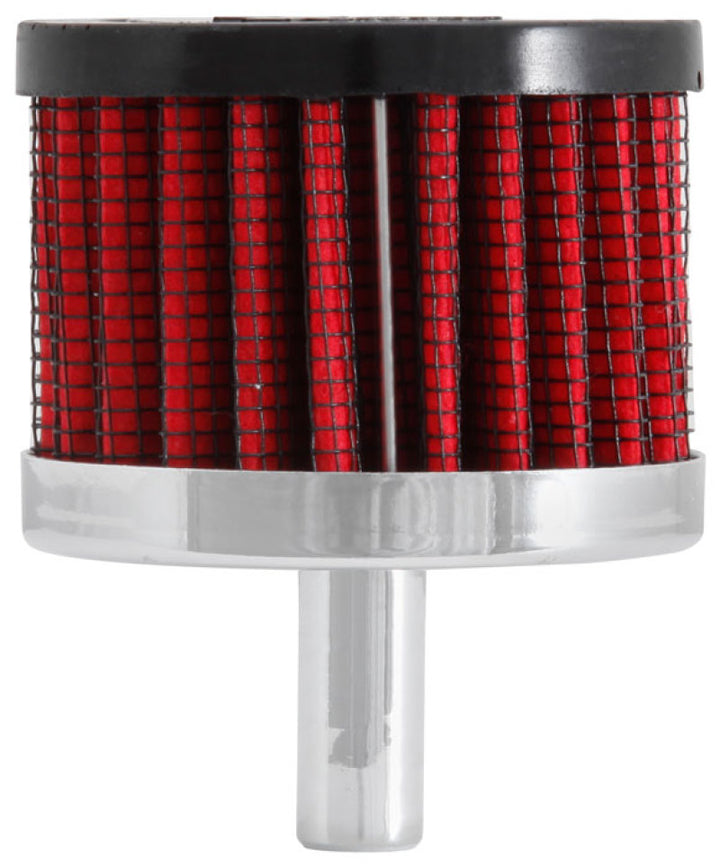 K&N Steel Base Crankcase Vent Filter 0.375in Vent OD x 2in OD x 1.5in Height - Bull Strap