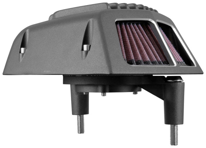 K&N Street Metal Intake System for 01-16 Harley-Davidson Softail/Dyna - Shaker Black - Bull Strap