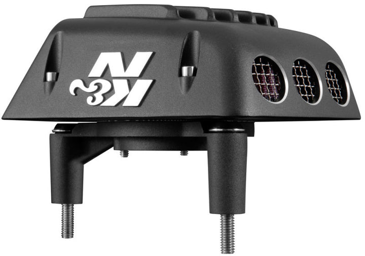K&N Street Metal Intake System for 01-16 Harley-Davidson Softail/Dyna - Shaker Black - Bull Strap