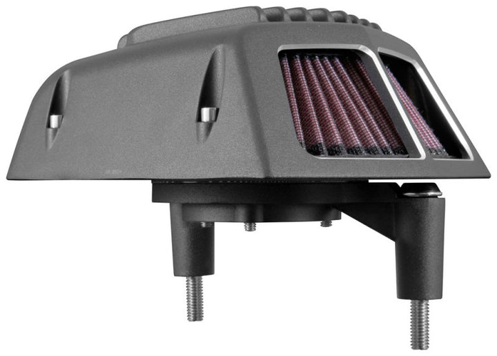 K&N Street Metal Intake System for 01-16 Harley-Davidson Softail/Dyna - Shaker Black - Bull Strap