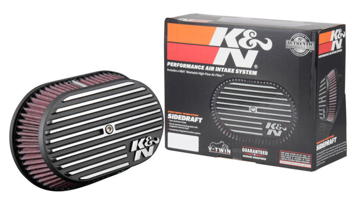 K&N Street Metal Intake System for 02-06 Harley-Davidson Road King F/I 88cl Side Draft Dyna/Softail - Bull Strap