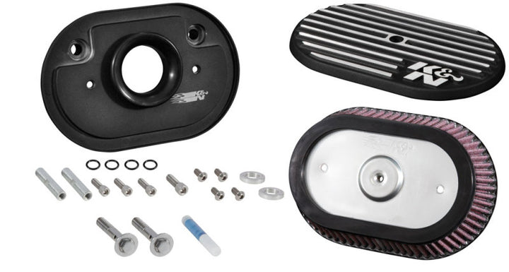 K&N Street Metal Intake System for 12-16 Harley-Davidson Road King 103cl Side Draft Touring - Bull Strap