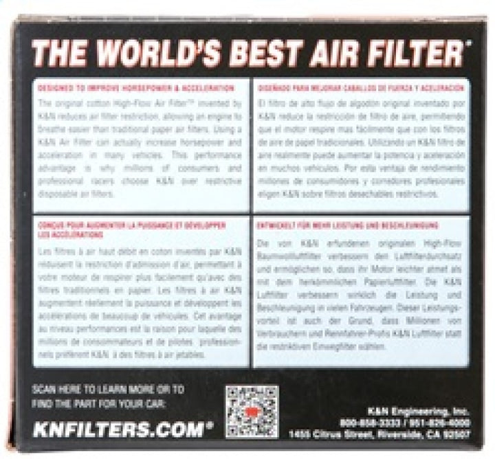 K&N Universal Air Filter - 2-7/16in Flange x 3-1/2in OD x 4in Height - Bull Strap