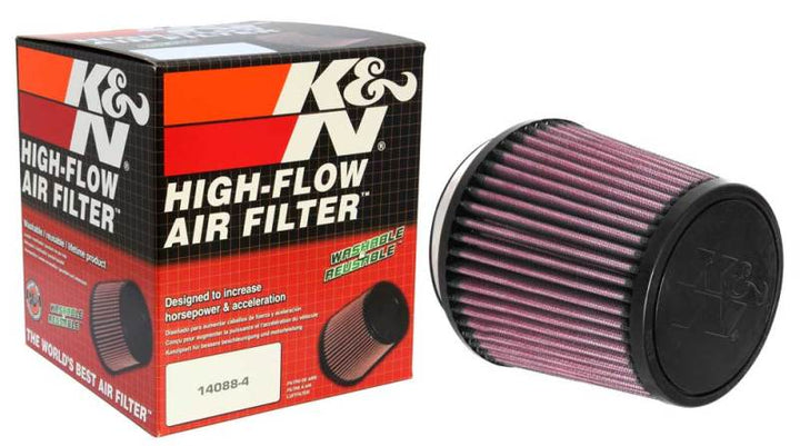 K&N Universal Air Filter 4in Flange / 5-3/8 in Base / 4-1/2in Top / 5in Height - Bull Strap