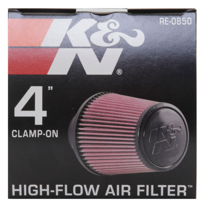 K&N Universal Air Filter (4in. Flange / 6in. Base OD / 4-5/8in. Top OD / 6in. Height) - Bull Strap