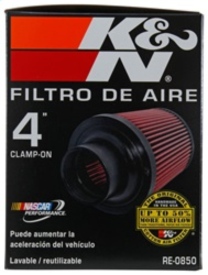 K&N Universal Air Filter (4in. Flange / 6in. Base OD / 4-5/8in. Top OD / 6in. Height) - Bull Strap