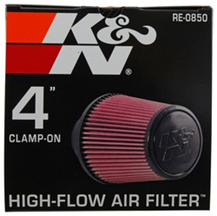 K&N Universal Air Filter (4in. Flange / 6in. Base OD / 4-5/8in. Top OD / 6in. Height) - Bull Strap