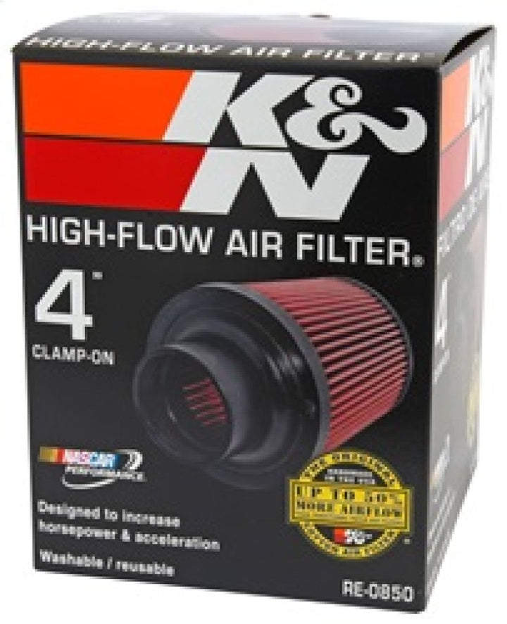 K&N Universal Air Filter (4in. Flange / 6in. Base OD / 4-5/8in. Top OD / 6in. Height) - Bull Strap