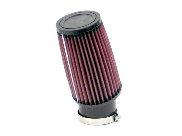 K&N Universal Air Filter - Round Tapered - 3in Top OD x 3.75in Base OD x 6in H x 2.438in Flange ID - Bull Strap