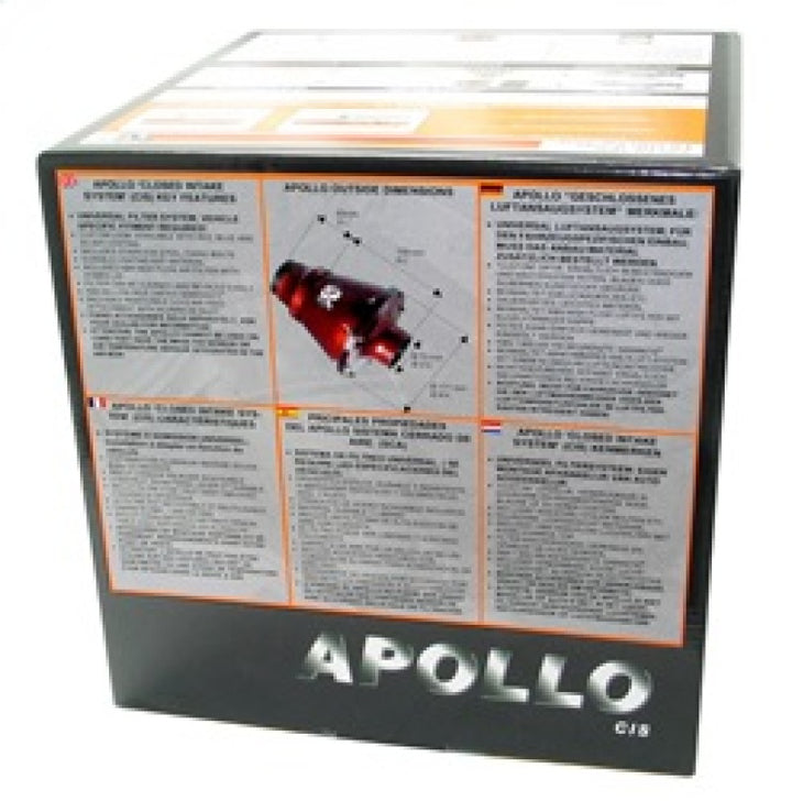 K&N Universal Apollo Black Cold Air Intake - 70mm OD FLG PP - Bull Strap