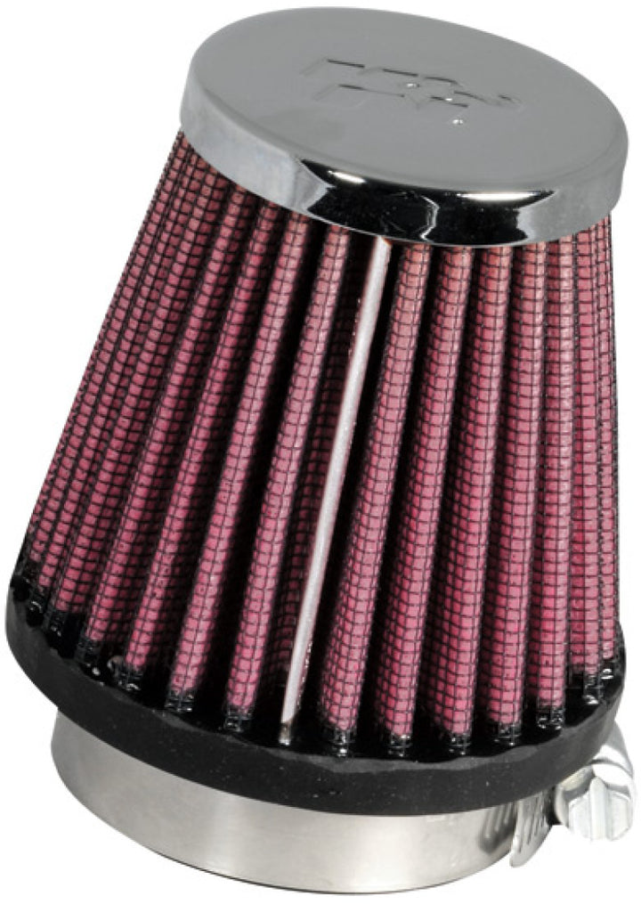 K&N Universal Chrome Filter 1 15/16 inch FLG / 3 inch Base / 2 inch Top / 3 inch Height - Bull Strap