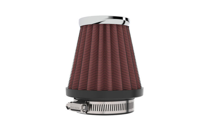 K&N Universal Chrome Filter 1 15/16 inch FLG / 3 inch Base / 2 inch Top / 3 inch Height - Bull Strap