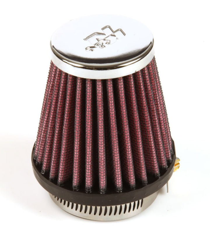 K&N Universal Chrome Filter 1 15/16 inch FLG / 3 inch Base / 2 inch Top / 3 inch Height - Bull Strap