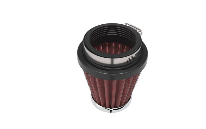 K&N Universal Chrome Filter 1 15/16 inch FLG / 3 inch Base / 2 inch Top / 3 inch Height - Bull Strap